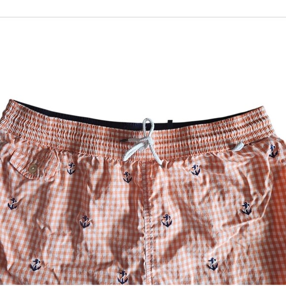 Polo Ralph Lauren Anchor Gingham 5.5 In Shorts Sz L Nautical Preppy Summer Beach - Picture 6 of 16